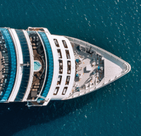 Cruise ship sailing at sea