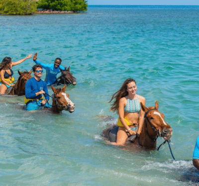 Adventure attractions pass with images of activities and experiences in Jamaica