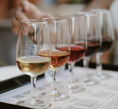 Wine tasting experience featuring Spanish wines and tapas during a guided Madrid tour