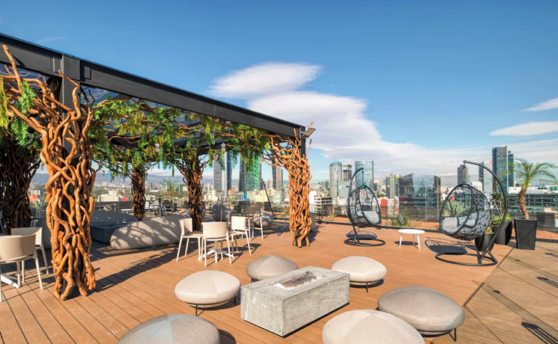 Exterior view of ULIV Mexico City modern serviced apartments in an urban neighborhood.