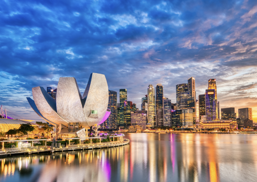 Singapore city skyline with Marina Bay and modern skyscrapers
