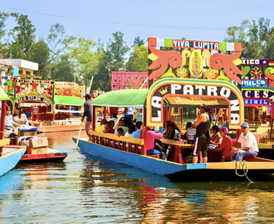 Exterior of the Frida Kahlo Museum, the famous blue house in Coyoacán, Mexico City.