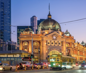 Modern Melbourne building with architectural details
