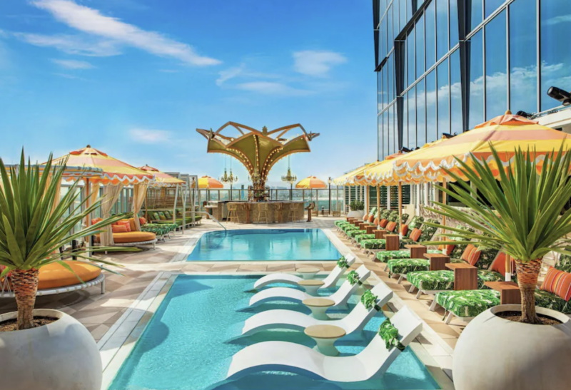 Exterior of AC Hotel Downtown Los Angeles with clean and modern facade