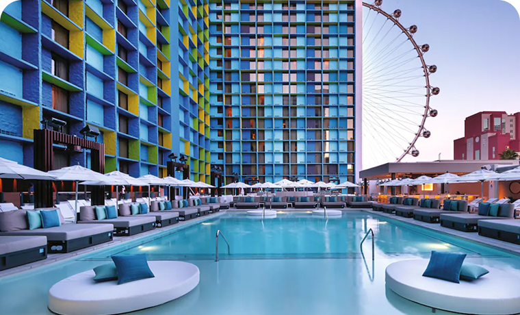 Exterior view of The LINQ Hotel + Casino on the Las Vegas Strip