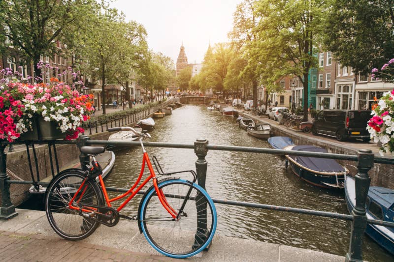 Amsterdam - bicycle on a bridge